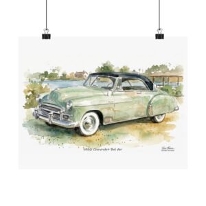 1950 Chevrolet Bel Air – Classic Watercolor Car Art Print